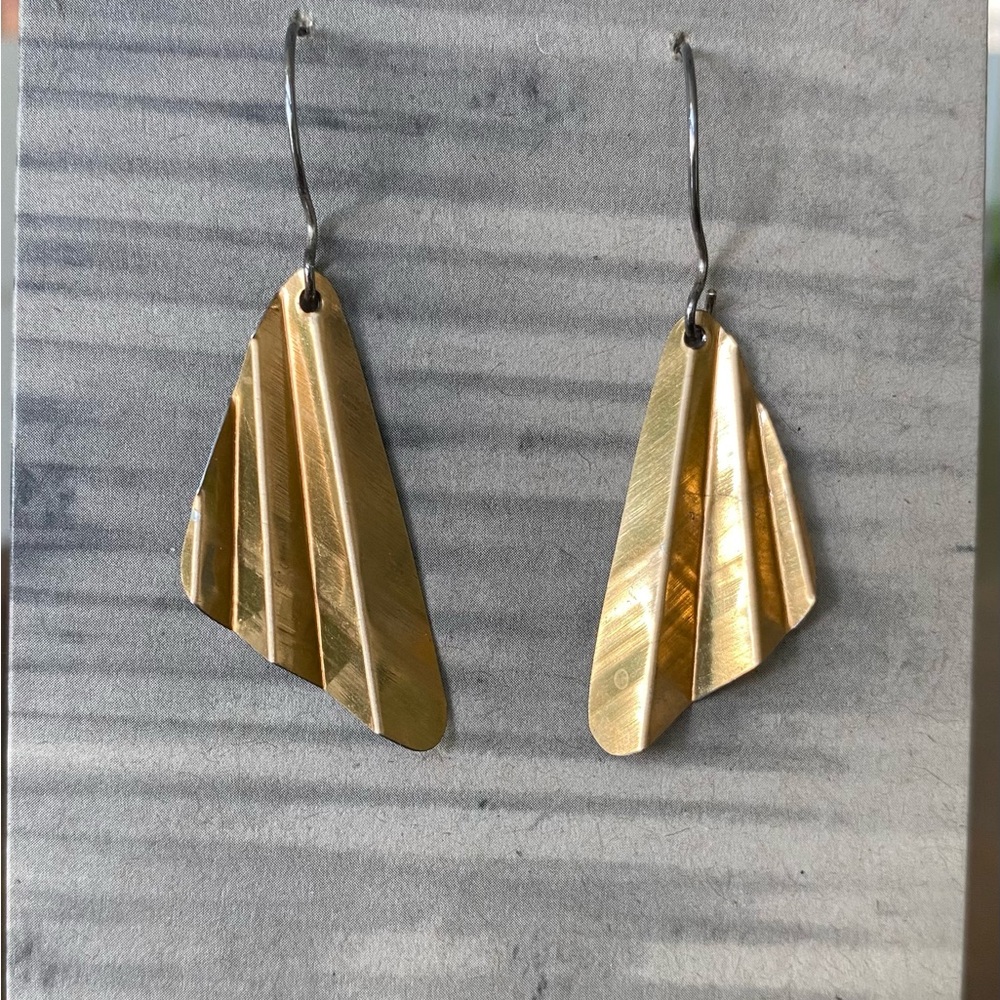 “Canned Goods” Gold Dangle Earrings
